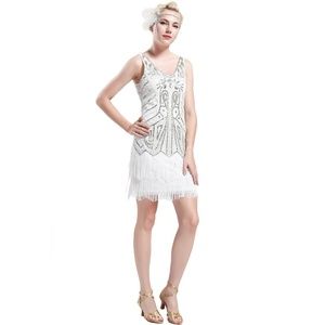 white flapper dresses
